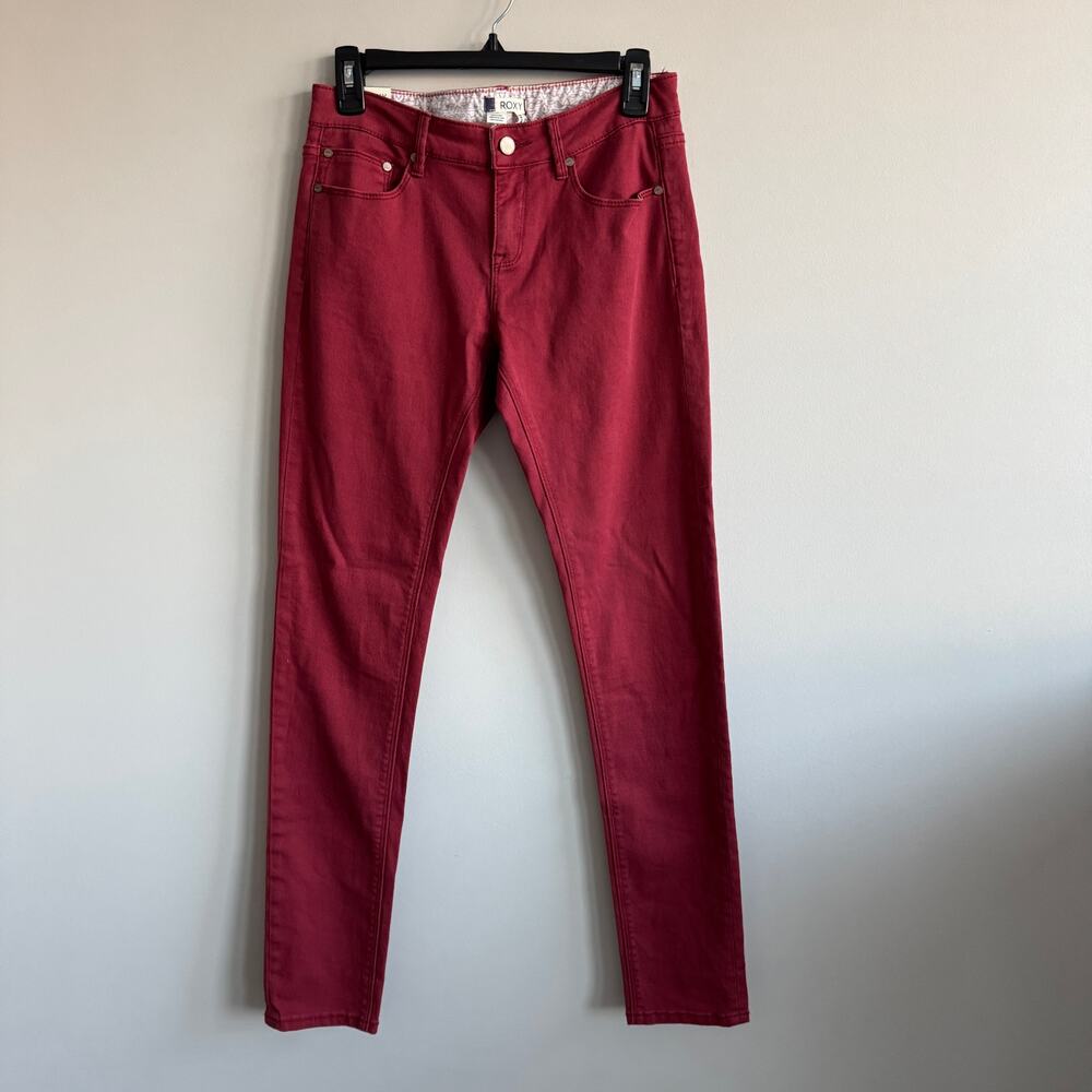 Roxy Suntripper Color Jeans Skinny Fit Red Denim 28 NWT